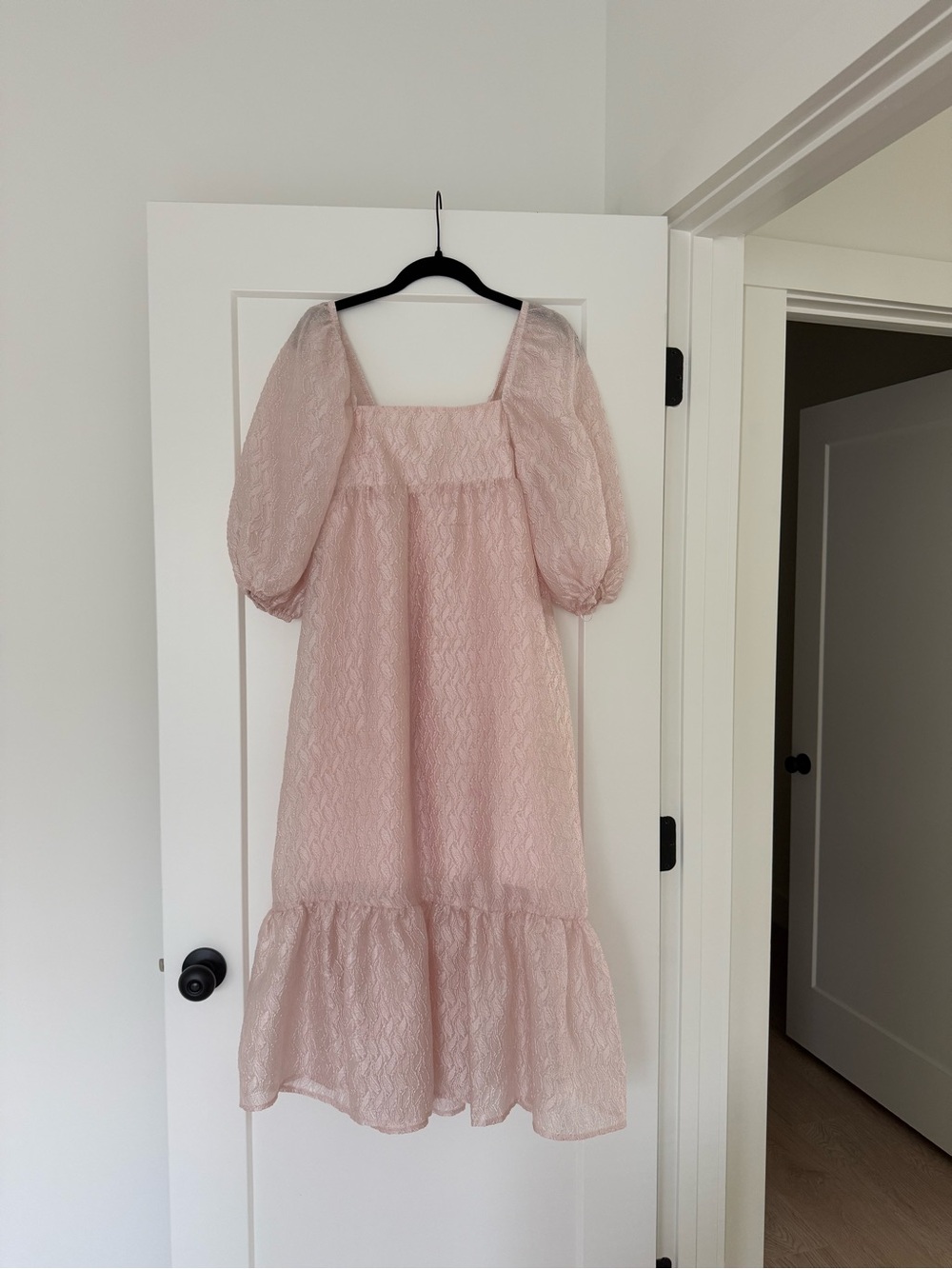 Anthropologie Textured Puff Sleeve Dress